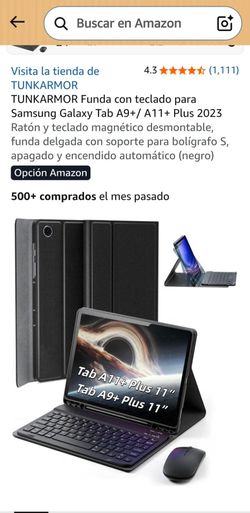 TUNKARMOR Samsung Galaxy Tab A9+ Keyboard Case with Mouse