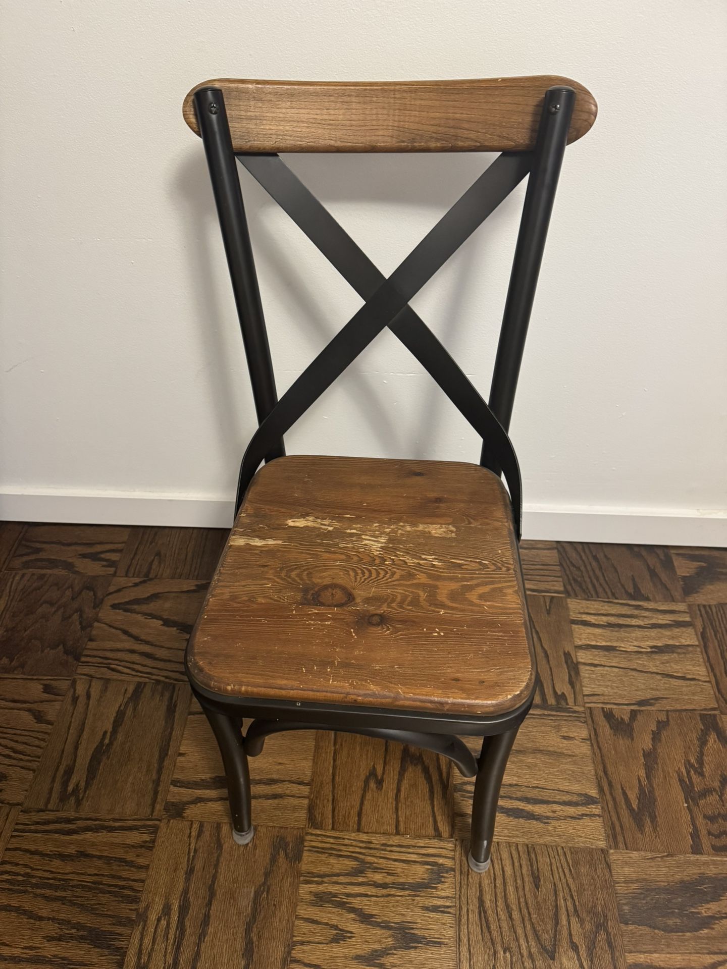 Wooden Chair with Metal Frame