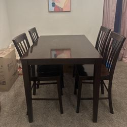 Dark Brown Dining Set 