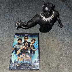 🖤 Black Panther DVD + Bust Bank Figure — MUST GO