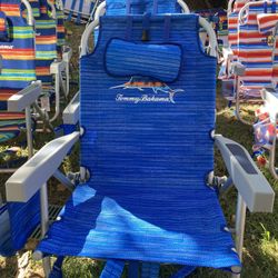 Tommy Bahama 5 Position Chair, Including Lay Flat Aluminum Frame, Open-Front Seat Design Safety Locking Hinges on Rear Legs Cup and Cell Phone Holders