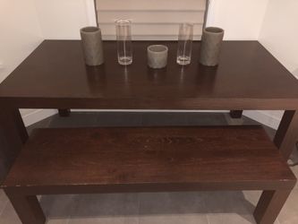 CB2 Dining table and bench 70x36