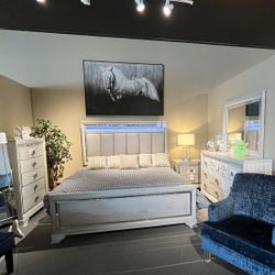 Silver 4pc King bedroom set