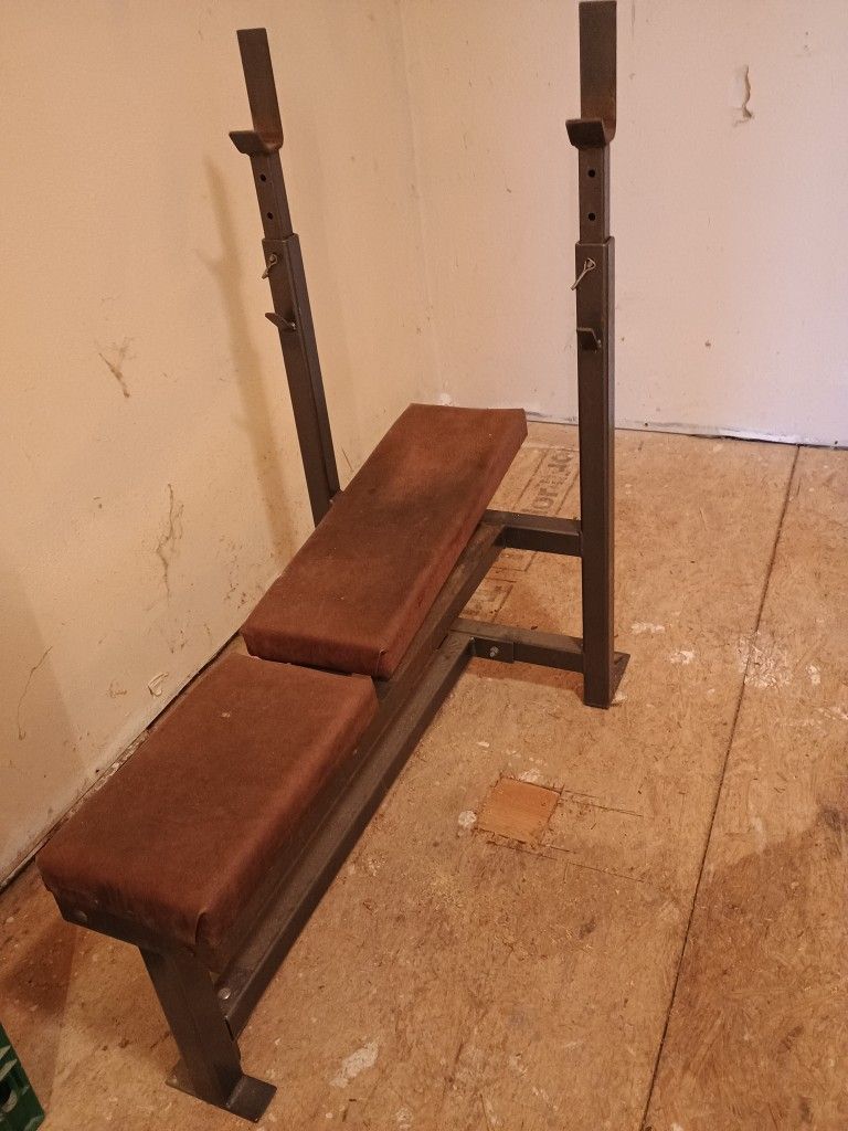 Bench Press With Rack, Barbells, Dumb Bells And Weights