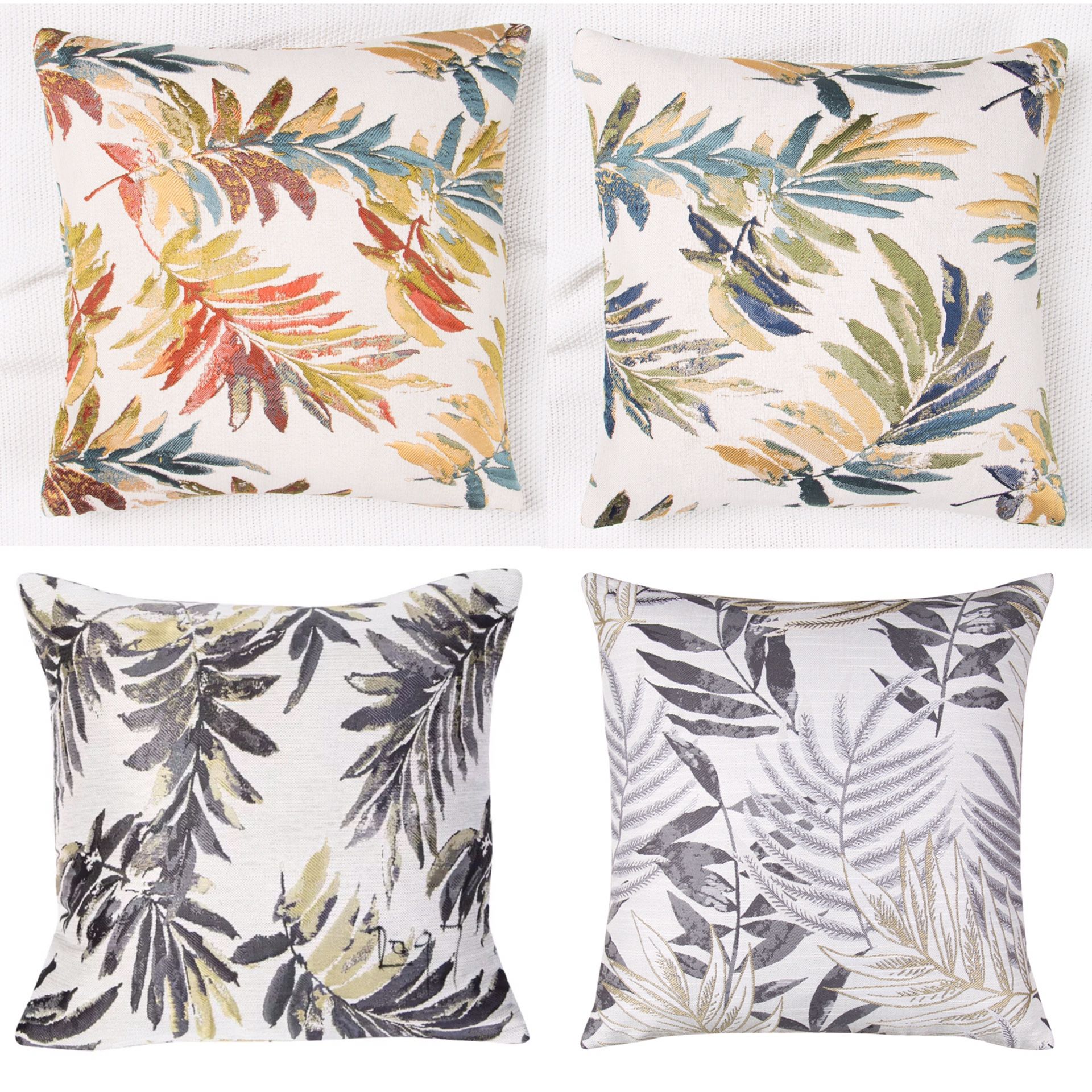 18x18 inch Pillow Covers Set of 4 Leaf Pattern Decorative Pillow Covers
