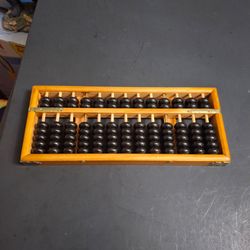Asian Home Vintage Style 13 Column Wood & Brass Abacus, Professional Suanpan Chinese Calculator Counting Tool (Medium) 11.25" x 4.75"