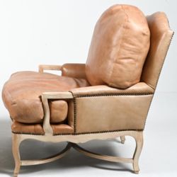 KREISS FRENCH OVERSIZED LEATHER CHAIR