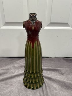 Ceramic Glazed Vase Figural Woman