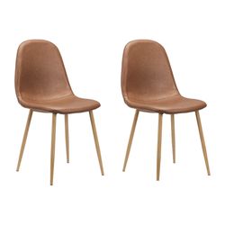 2, camel brown, mid-century dining chairs