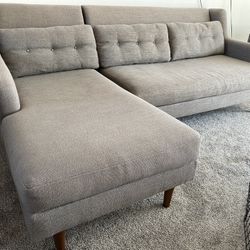 Immaculate Gray West Elm Sectional 