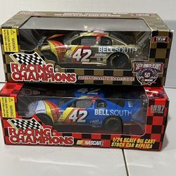1:24th Scale #42 Bell South Joe Nemechek Diecast Car By Racing Champions Lot of 2. New however box does have cosmetic blemishes such as scratches fold