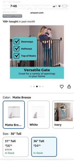 Baby gate 36” tall