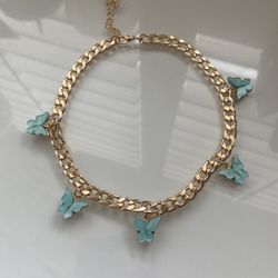Butterfly choker necklace