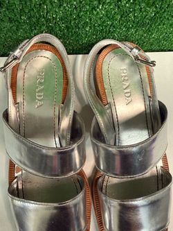 Prada silver sandal size 40