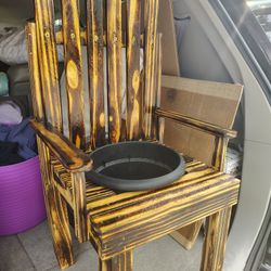 Wooden Potting Chair For Plants 