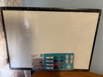 Dry erase board with accessories