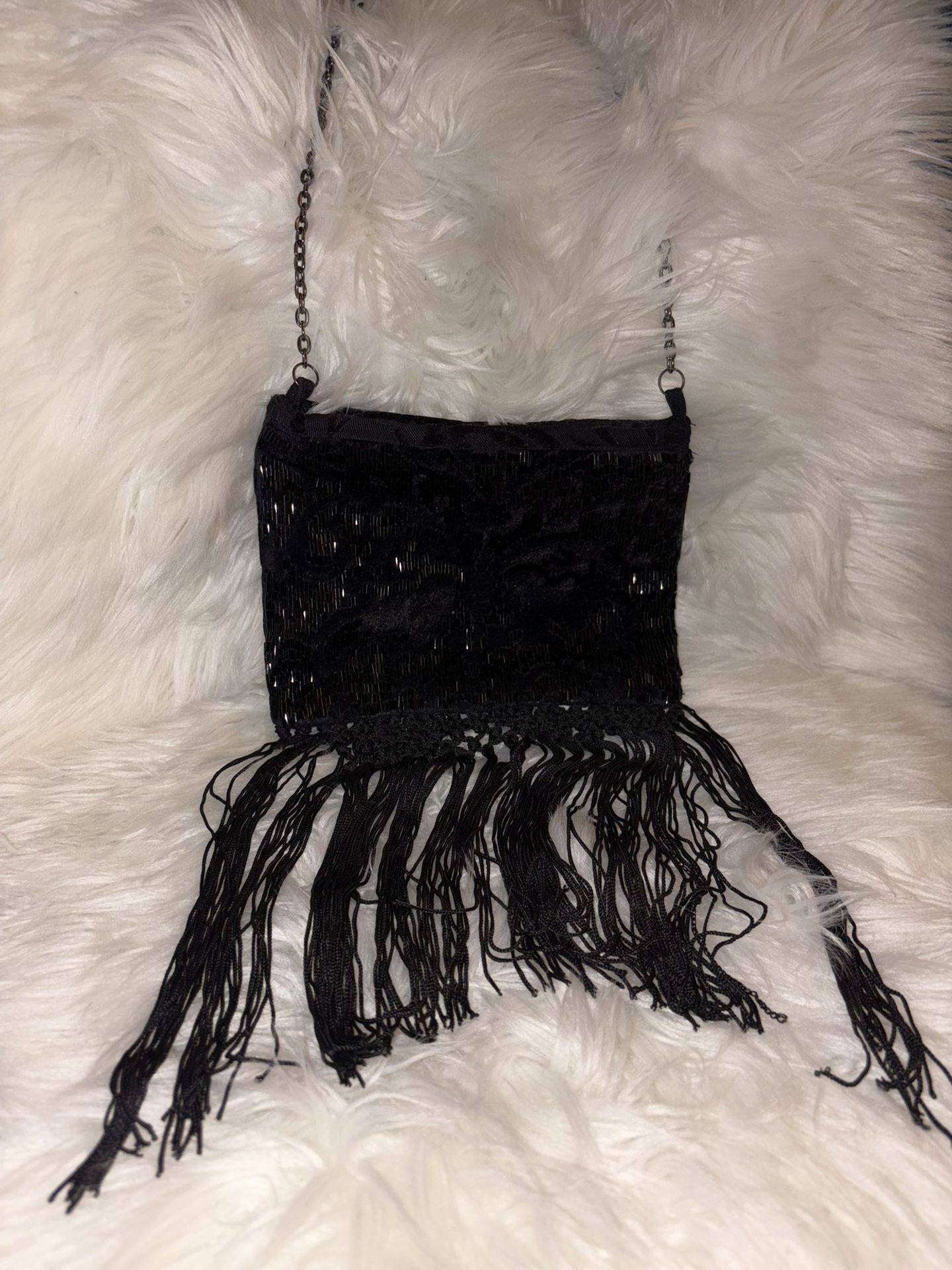 Chicos Beaded Fringe Crossbody