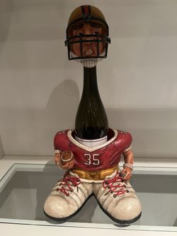 USC-Themed Football Player Bottle Holder – #35 Cardinal & Gold – Painted Resin