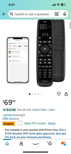 SofaBaton U2 Universal Remote with Backlit Button, All in One Universal Remote Control with App Cont