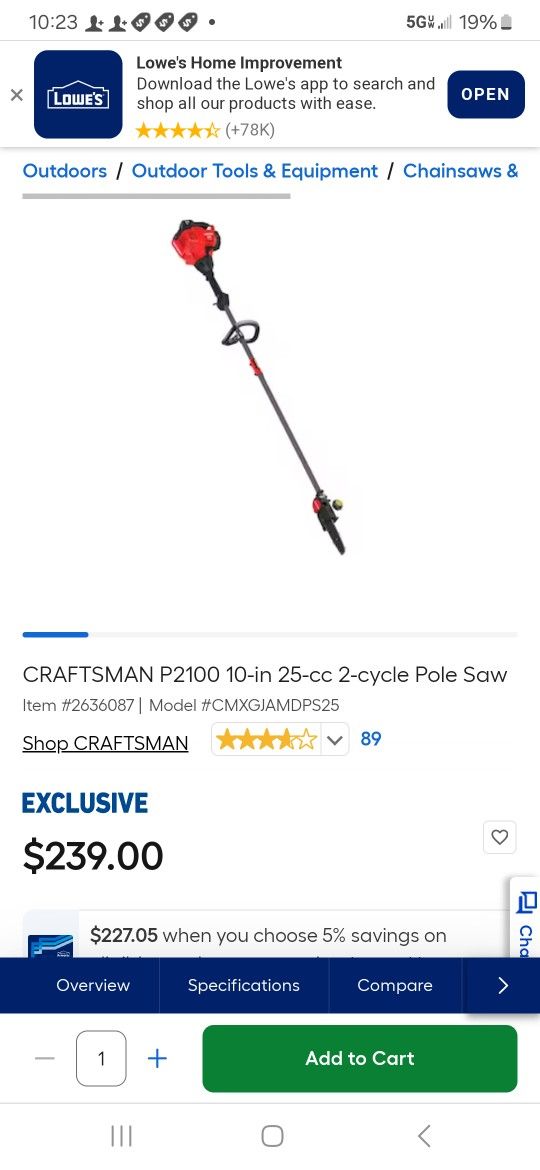 Craftsman Gas Pole Saw P2100 Model for Sale in Stockton, CA OfferUp