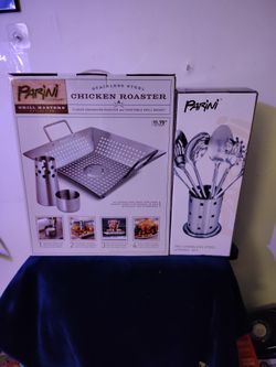 Chicken Roaster And 7piece Stainless Steel Utensils Set 