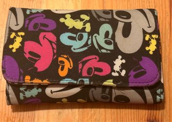 Mickey Mouse Print Fabric Trifold Wallet