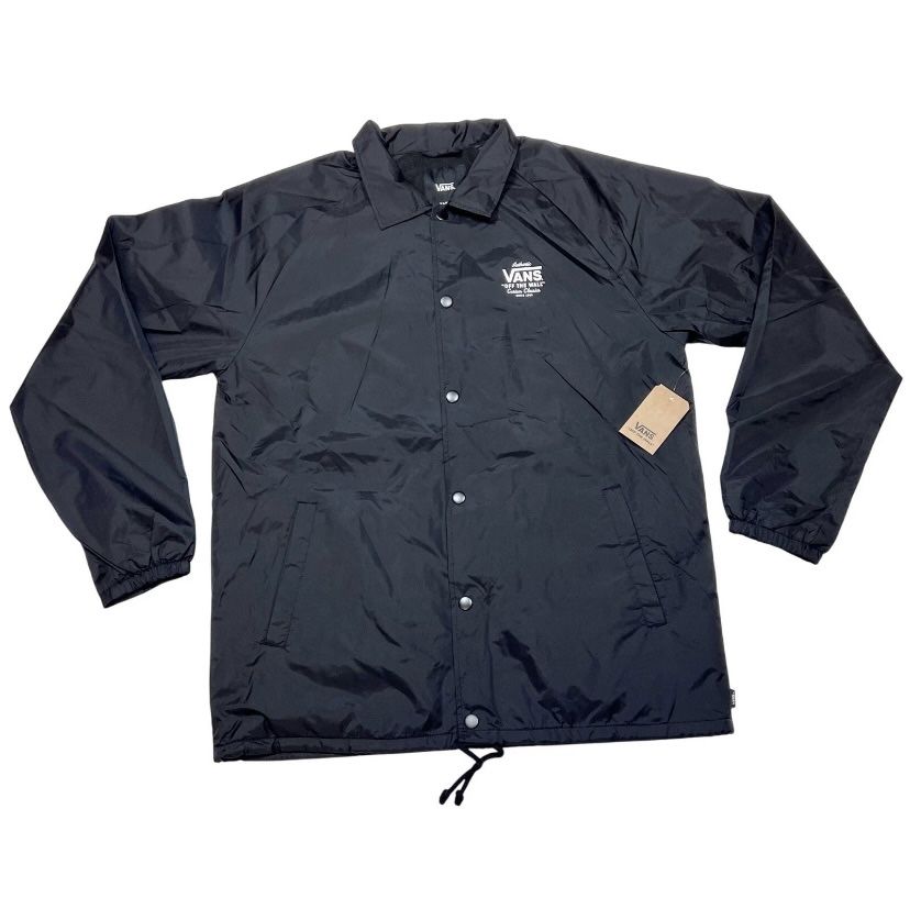 Vans Off the Wall Torrey Skate Snap On Button Jacket Men XL Black Windbreaker
