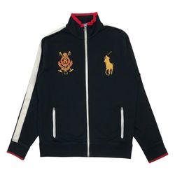Polo Ralph Lauren Jacket Medium M Men Black Sweater Crest Logo Big Pony Full Zip