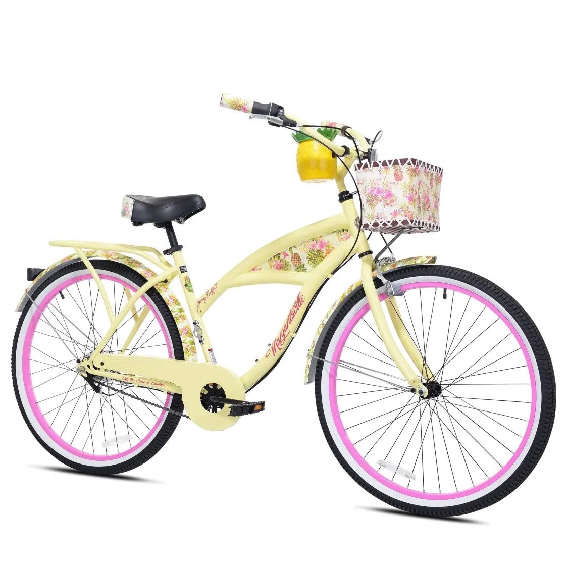 26" margaritaville women's 3-speed cruiser bike, yellow