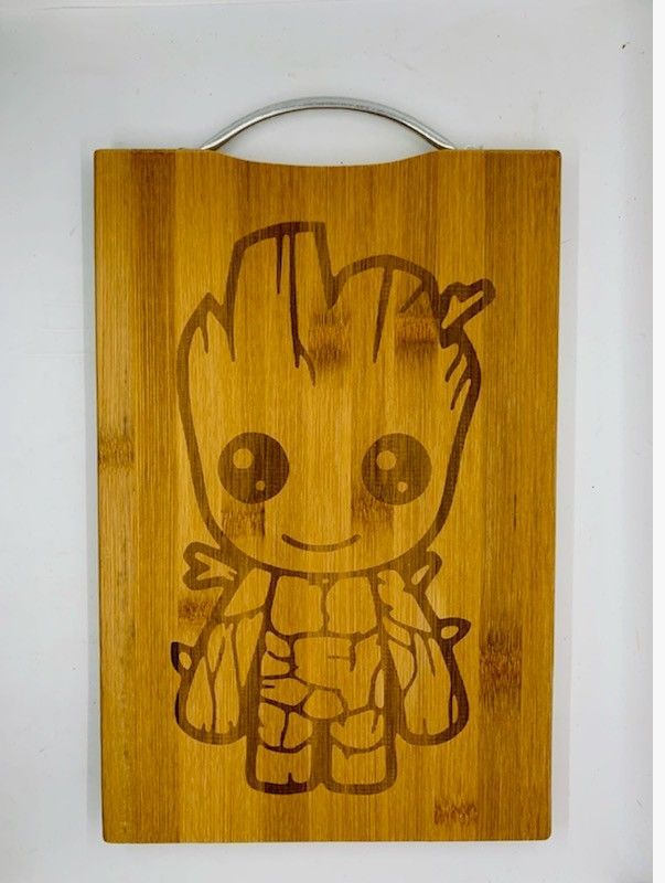 Baby Groot Laser Engraved Bamboo  Cutting Board 