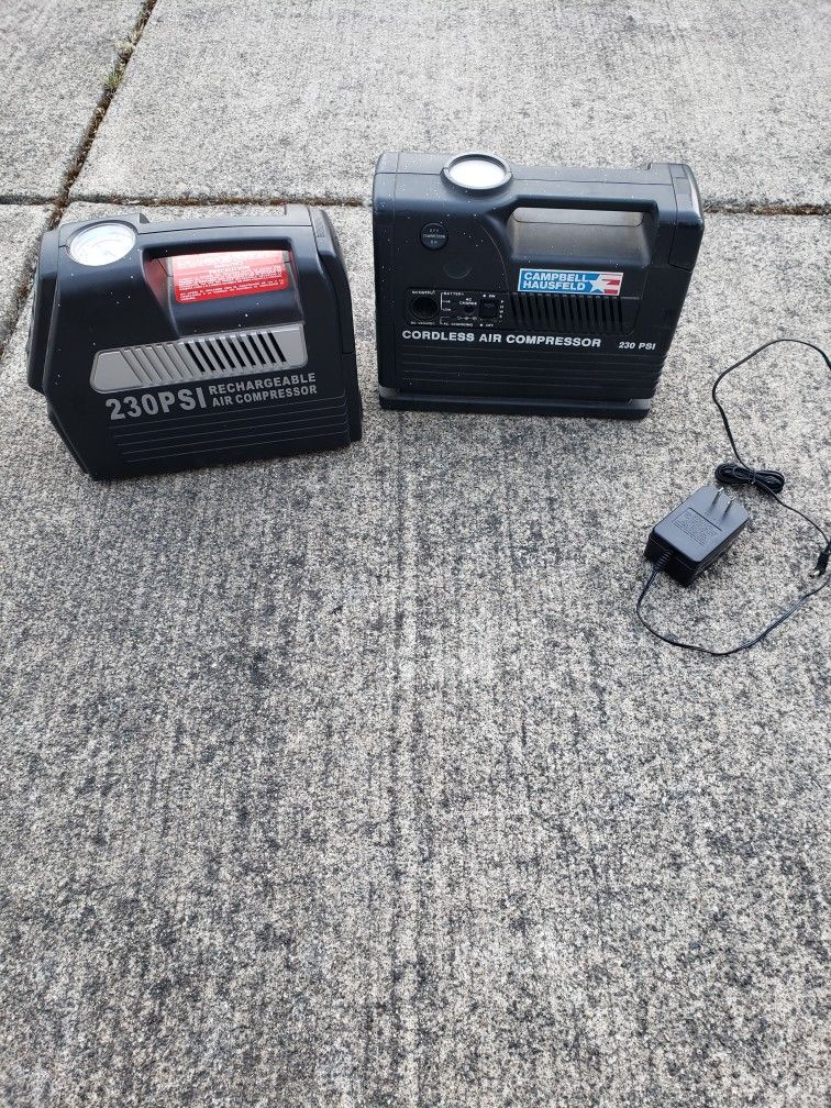 Two Cordless Air Compressors