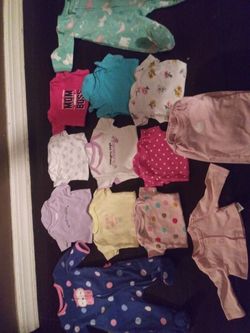 Newborn girls lot sleepers onsies