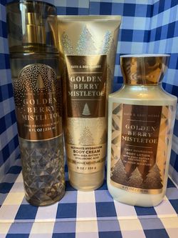 NEW!! Bath & Body Works Golden Berry Mistletoe Body Care Set for Sale in  Spring, TX - OfferUp