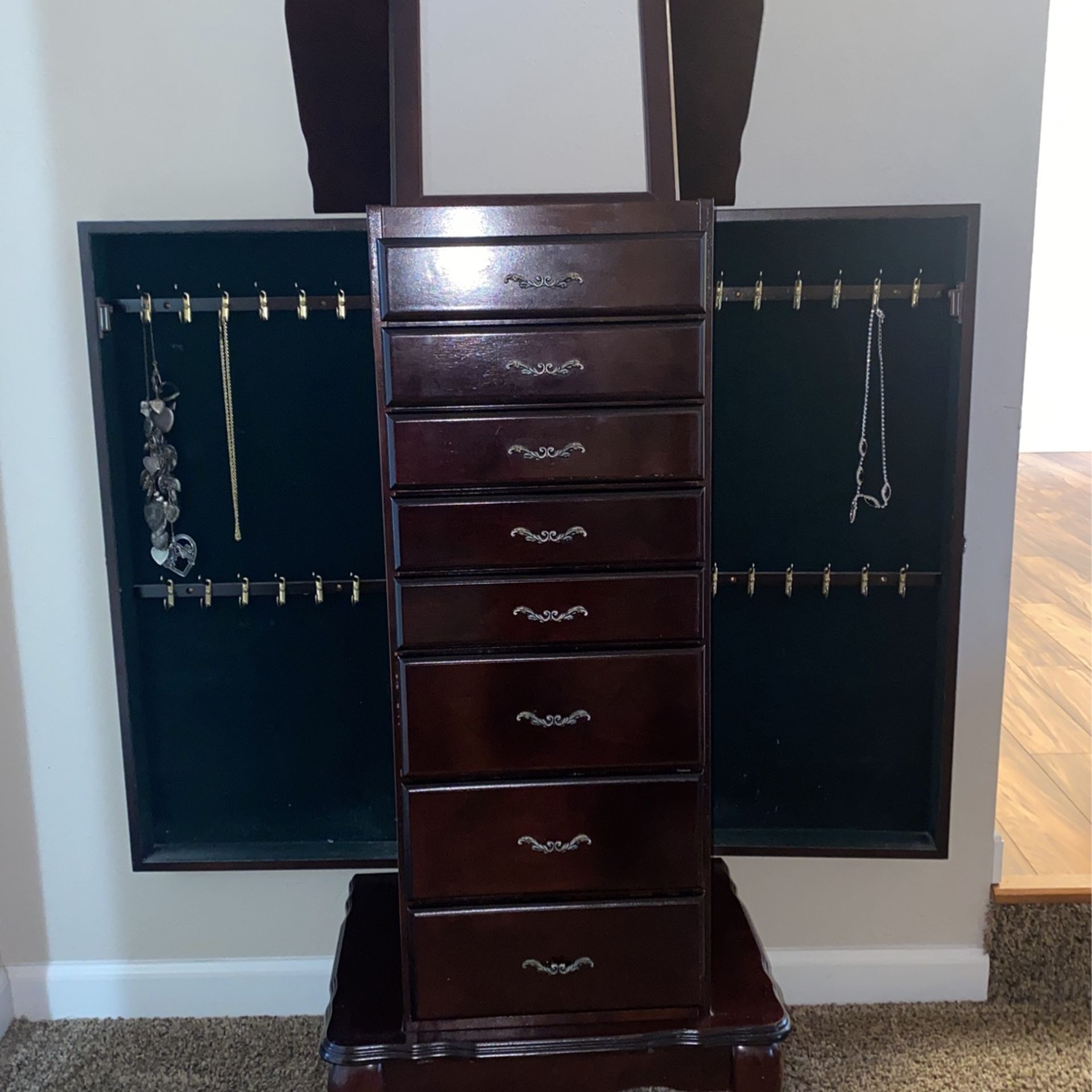 1989 Powell Jewelry Armoire with Mirror