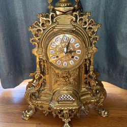 Imperial Italian Franz Hermes Brass Ornate Mantle Clock