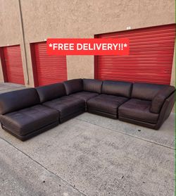 Gorgeous Leather Modular Sectional Sofa