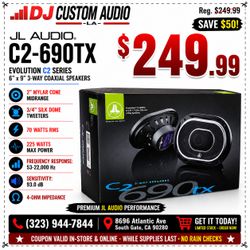 JL Audio C2 Series Car Speakers Set 6 X 9 Inch 2-Way Coaxial Speaker System 225 Watts C2-690TX 🚨 Payment Options Available 🚨 No Credit Needed 🚨