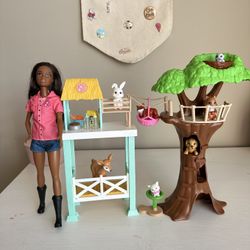 Barbie Doll and Animal Rescue Center with 7 Animals & Doll