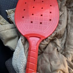 PRISP Pickleball Racquets - Red Sturdy Plastic Paddles (14.96 in)