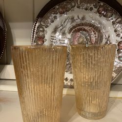 Vintage Jeanette Juice Glasses Marigold Bark Texture