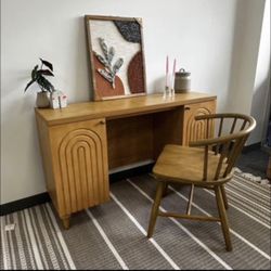 (BRAND NEW) Arched Boho Light Brown Writing Desk