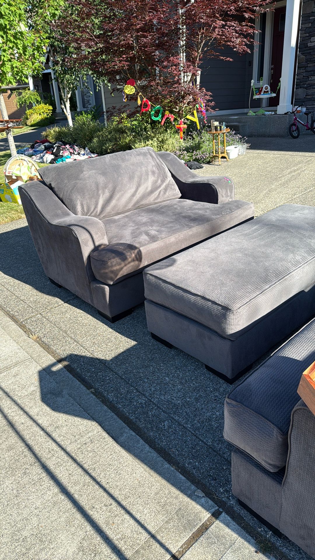 Down Loveseat And Ottoman