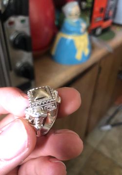 Italy 14k and 925 silver ring