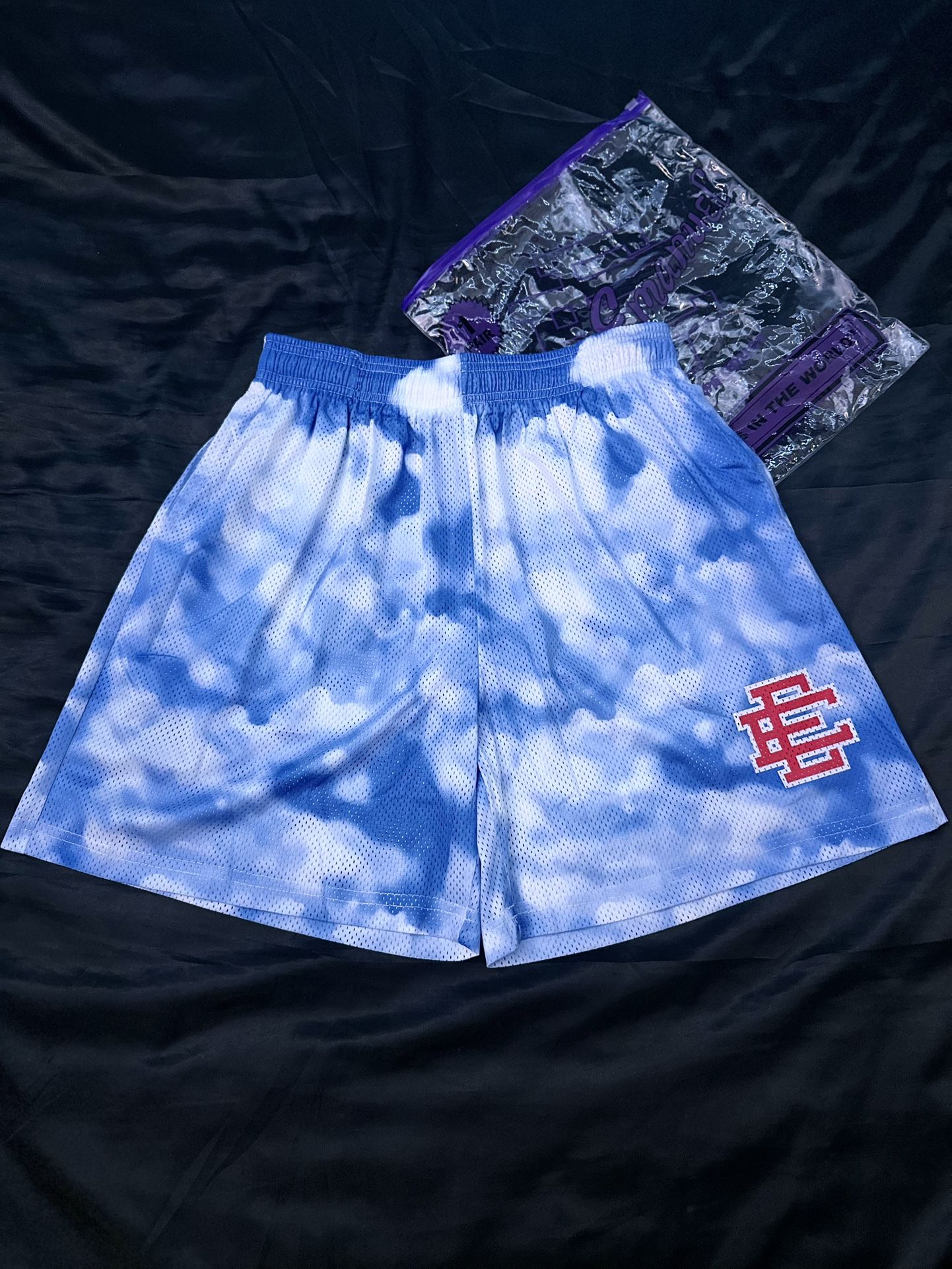 Eric Emanuel Basic Short Mens Large Miami ‘Sky/Cloud’ Print Basketball Short