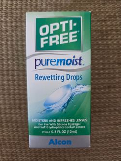 Opti-Free Pure Moist Rewetting Drops for Contacts: Moistens and Refreshes Lenses (New, Unopened) (1 Box)