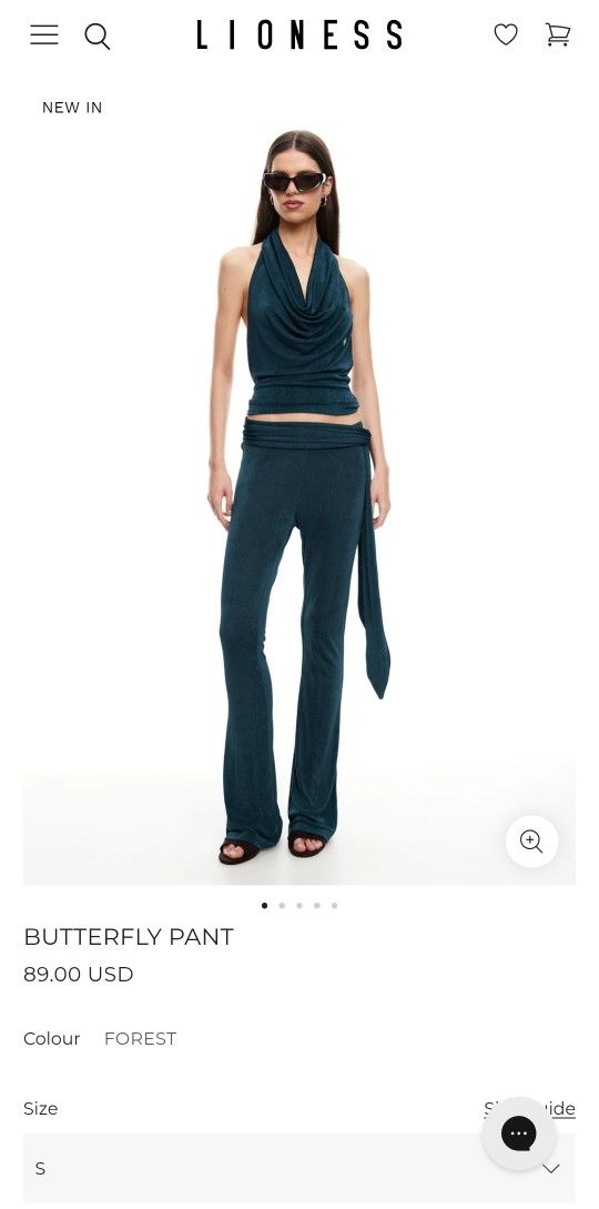 Lioness Butterfly Pants And Heritage Halter Top Set Forest Green Size SMALL NEW