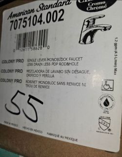 American Standard Colony Pro Single Hole Faucet Without Drain Kit In Chrome