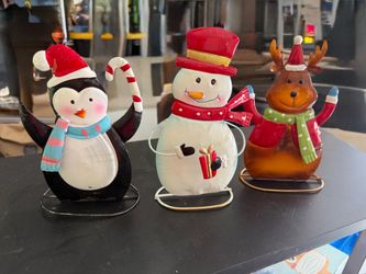 Christmas Holiday Figurine Decorations Set of 3