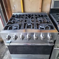 Viking Professional 30" Wide All Stainless Steel 5 Burner Convectional Dual Fuel Gas Stove With ELECTRIC 220VOLT Oven 