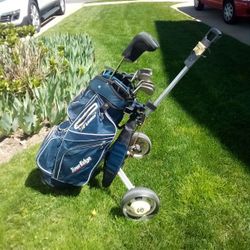 Golf Club Set With Bag & Cart